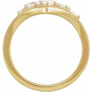 14K Yellow Gold 1/2 CTW Lab-Grown Diamond V Ring