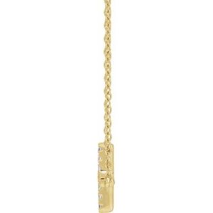 14K Yellow Gold 1/6 CTW Lab-Grown Diamond Sideways Cross 16-18" Necklace