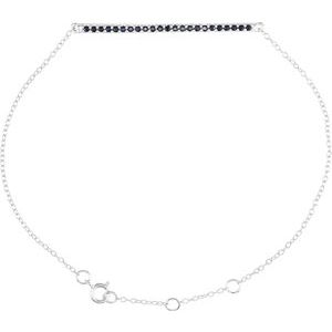 14K White Gold Natural Blue Sapphire 8" Bracelet