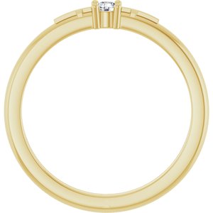 14K Yellow Gold .06 CT Natural Diamond Cross Promise Ring