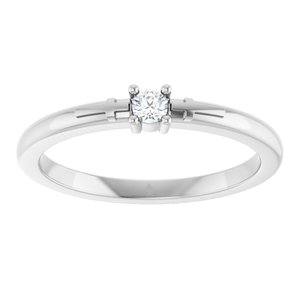 Platinum .06 CT Natural Diamond Cross Promise Ring