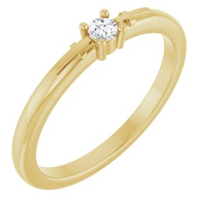 14K Yellow Gold .06 CT Natural Diamond Cross Promise Ring