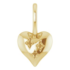 10K Yellow Gold Accented Heart Charm/Pendant Mounting – image 2