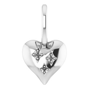10K X1 White Gold Accented Heart Charm/Pendant Mounting – image 2