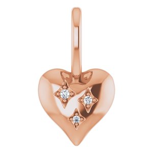 14K Rose Gold .01 CTW Natural Diamond Heart Charm/Pendant