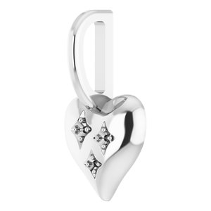 10K X1 White Gold Accented Heart Charm/Pendant Mounting – image 4