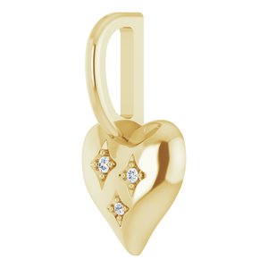 10K Yellow Gold Accented Heart Charm/Pendant Mounting – image 3
