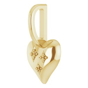 18K Yellow Gold Accented Heart Charm/Pendant Mounting – image 4