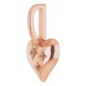 10K Rose Gold Accented Heart Charm/Pendant Mounting – image 4