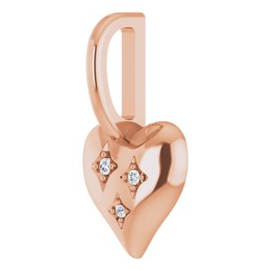 14K Rose Gold Accented Heart Charm/Pendant Mounting – image 3