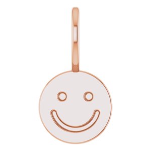 14K Rose Gold Smiley Face Charm/Pendant
