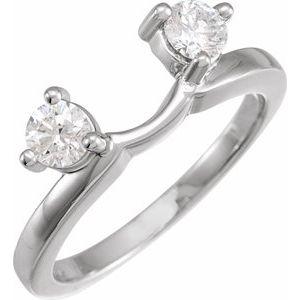 Platinum 1/2 CTW Natural Diamond Wrap-Style Ring Enhancer