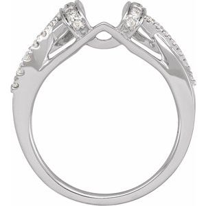 14K White 1/5 CTW Natural Diamond Ring Wrap