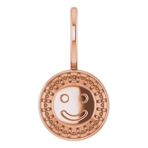 14K Rose Gold Smiley Face Charm/Pendant Mounting – image 2
