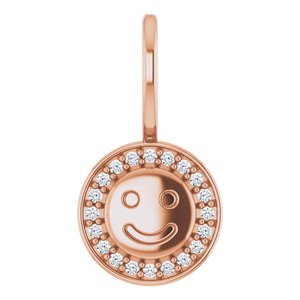 14K Rose Gold Smiley Face Charm/Pendant Mounting