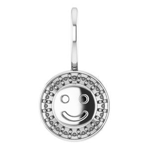 Platinum Smiley Face Charm/Pendant Mounting – image 2