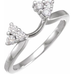Platinum 1/2 CTW Natural Diamond Wrap-Style Enhancer Ring
