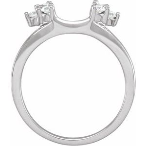 14K White 1/4 CTW Natural Diamond Wrap-Style Enhancer Ring