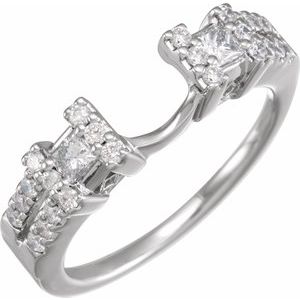 14K White 1/2 CTW Natural Diamond Ring Enhancer