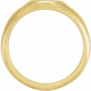 14K Yellow Gold  .06 CTW Natural Diamond 8.6 mm Round Signet Ring