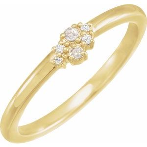 Rose-Cut Stackable Ring