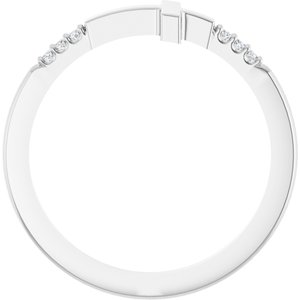 14K White Gold .025 CTW Diamond Stackable Sideways Cross Ring