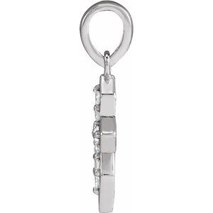 Platinum .05 CTW Natural Diamond Petite Cross Pendant