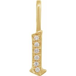 14K Yellow Gold .045 CTW Natural Diamond Gothic Initial L Charm/Pendant