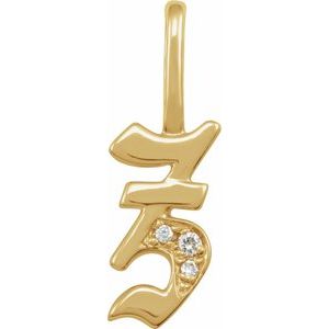 14K Yellow Gold .025 CTW Natural Diamond Gothic Initial Z Charm/Pendant
