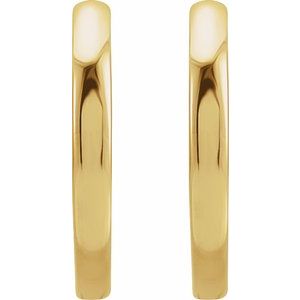 14K Yellow Hinged 15 mm Hoop Earrings