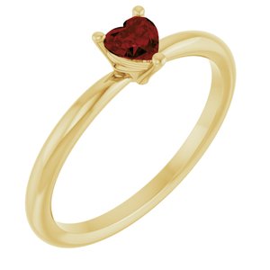Heart Solitaire Ring