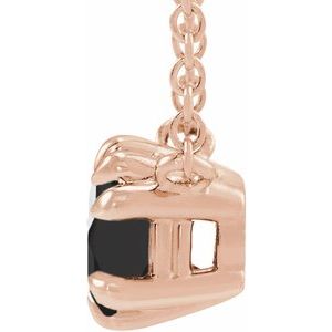 14K Rose Gold Natural Black Onyx Solitaire 18" Necklace