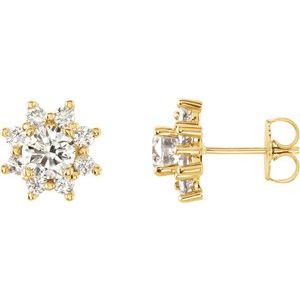 14K Yellow Gold 1 3/4 CTW Natural Diamond Earrings