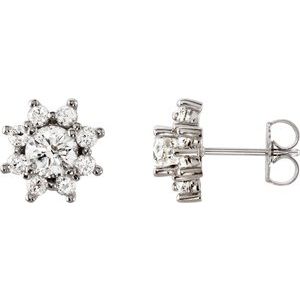 14K White Gold 1 3/4 CTW Natural Diamond Earrings