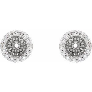 Platinum 1/6 CTW Natural Diamond Earring Jackets with 4.1 mm ID – image 2