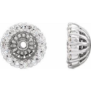 Platinum 1/6 CTW Natural Diamond Earring Jackets with 4.1 mm ID