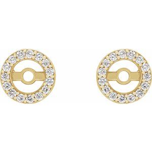 14K Yellow Gold .08 CTW Natural Diamond Earring Jackets with 3.6 mm ID – image 2