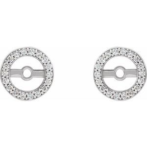 14K White Gold .08 CTW Natural Diamond Earring Jackets with 4.6 mm ID – image 2