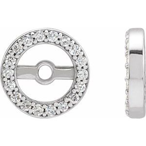 14K White Gold .08 CTW Natural Diamond Earring Jackets with 4.6 mm ID