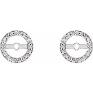 14K White Gold 1/8 CTW Natural Diamond Earring Jackets with 5.3 mm ID – image 2
