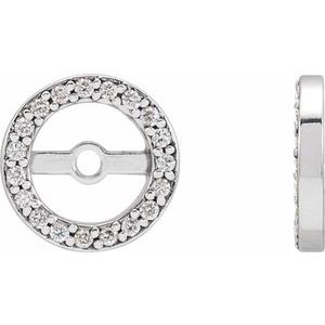 14K White Gold 1/8 CTW Natural Diamond Earring Jackets with 5.3 mm ID
