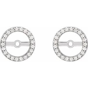 14K White Gold 1/10 CTW Natural Diamond Earring Jackets with 6.1 mm ID – image 2