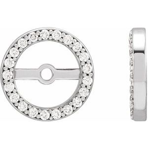 14K White Gold 1/10 CTW Natural Diamond Earring Jackets with 6.1 mm ID
