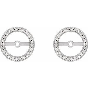 14K White Gold 1/8 CTW Natural Diamond Earring Jackets with 7 mm ID – image 2
