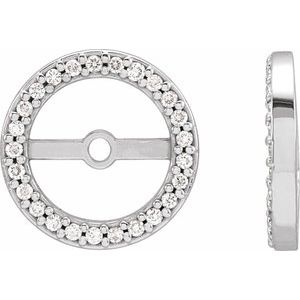 14K White Gold 1/8 CTW Natural Diamond Earring Jackets with 7 mm ID