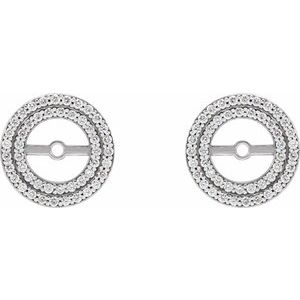 14K White Gold 1/4 CTW Natural Diamond Earring Jackets – image 2
