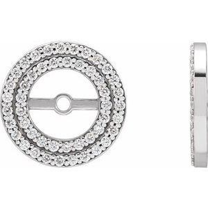 14K White Gold 1/4 CTW Natural Diamond Earring Jackets