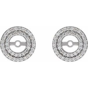 14K White Gold 1/4 CTW Diamond Earring Jackets – image 2