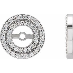 14K White Gold 1/4 CTW Diamond Earring Jackets