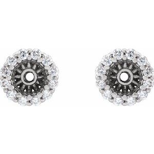 Platinum 1/8 CTW Natural Diamond Earring Jackets with 3.6 mm ID – image 2